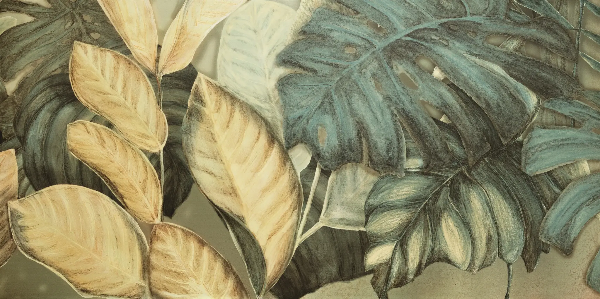 Alabaster Shine Leaves 24x48 Matte Porcelain Wall Décor Tile - Element A1
