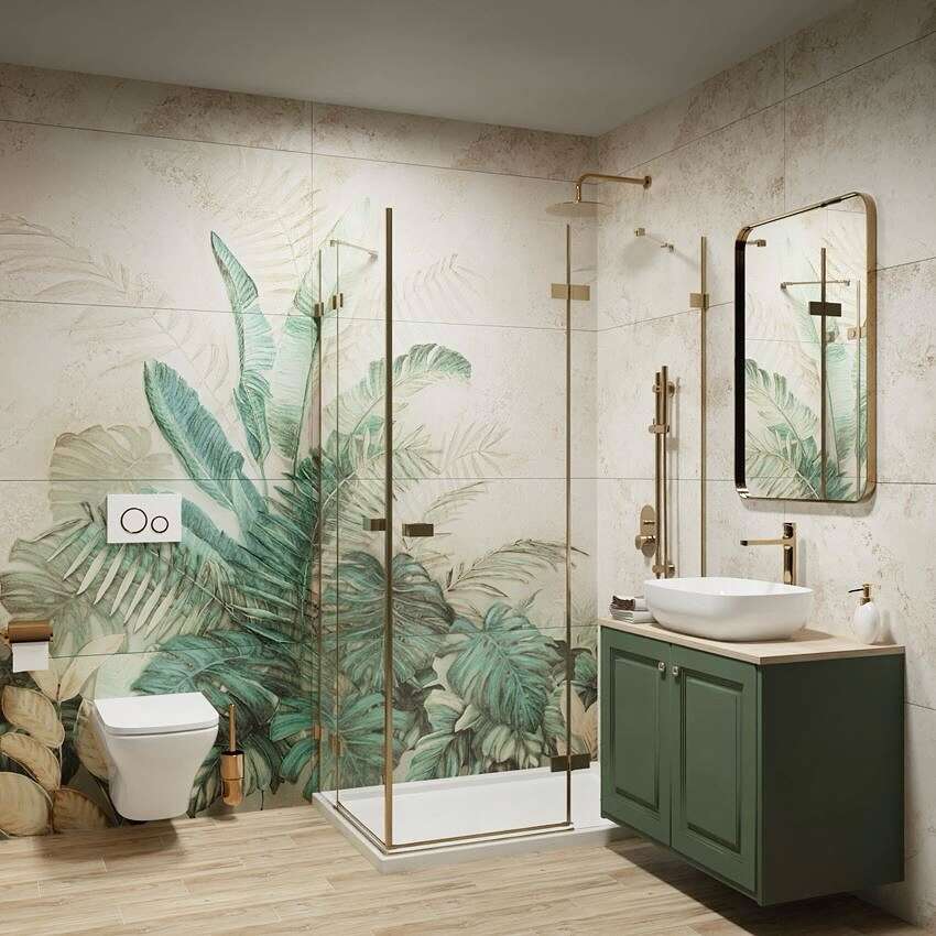 Alabaster Shine Leaves 24x48 Matte Porcelain Wall Décor Tile - Element A3