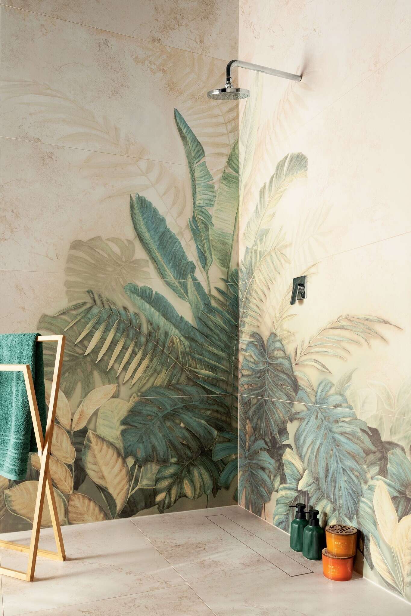 Alabaster Shine Leaves 24x48 Matte Porcelain Wall Décor Tile - Element A3