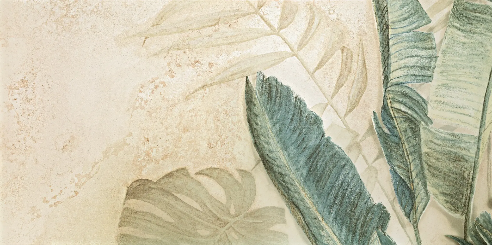 Alabaster Shine Leaves 24x48 Matte Porcelain Wall Décor Tile - Element A3