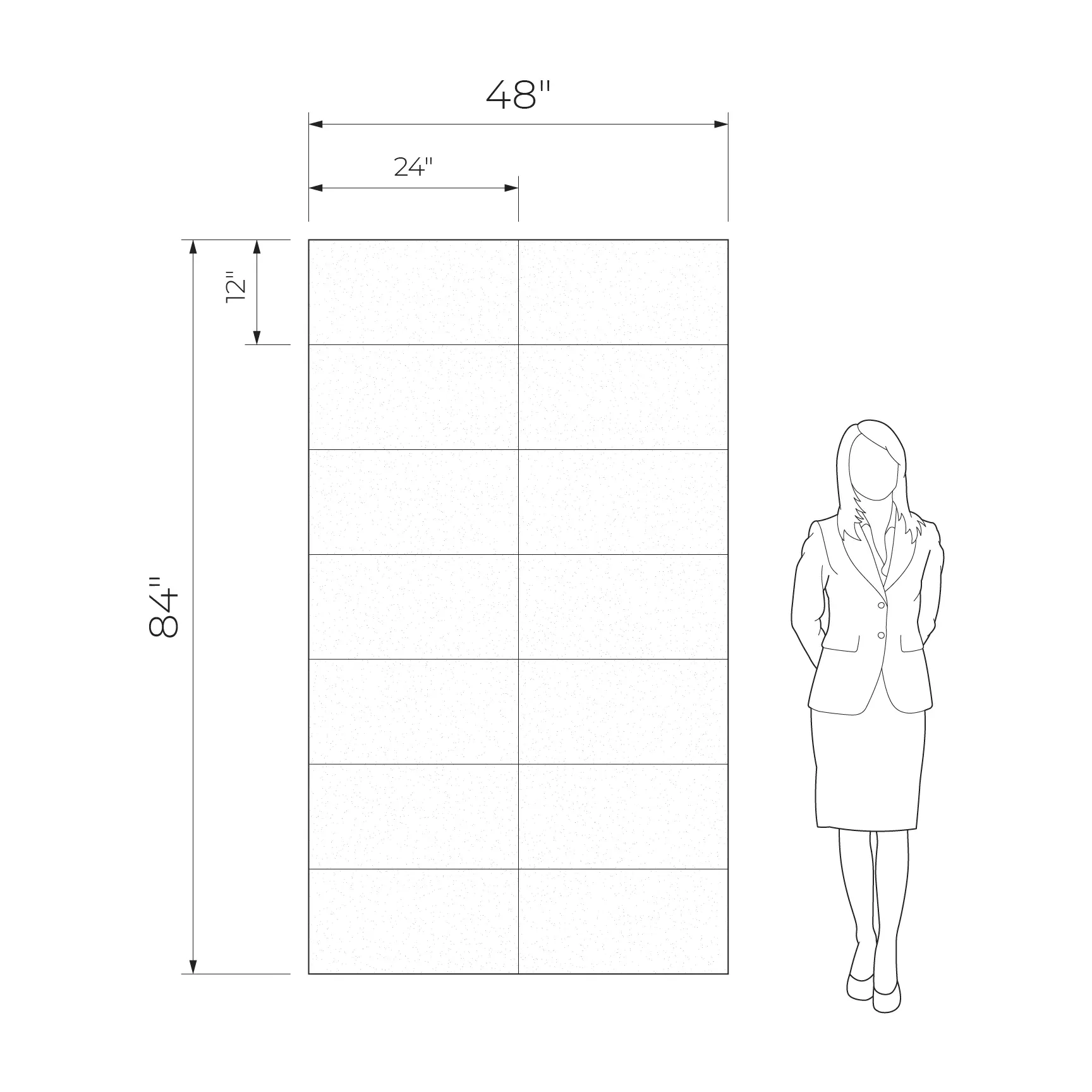 All in white Forest 48x84 Matte 14-Elements Ceramic Wall Décor Tile (Set of 14 tiles, 12x24 each)
