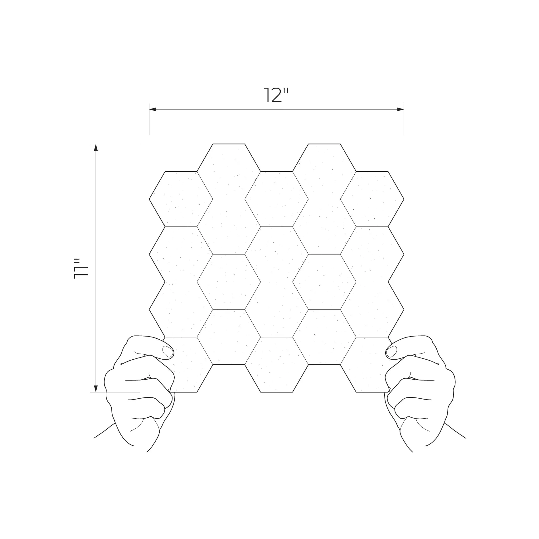 All in white White 11x12 Matte Ceramic Wall Hexagon Mosaic