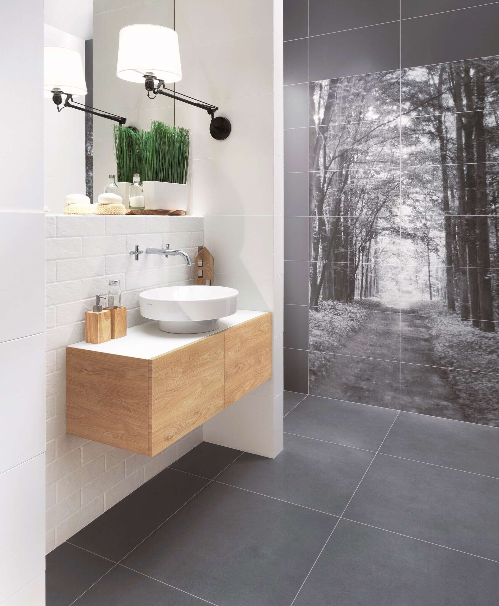 All in white White 3x9 Matte Ceramic Brick Wall Tile