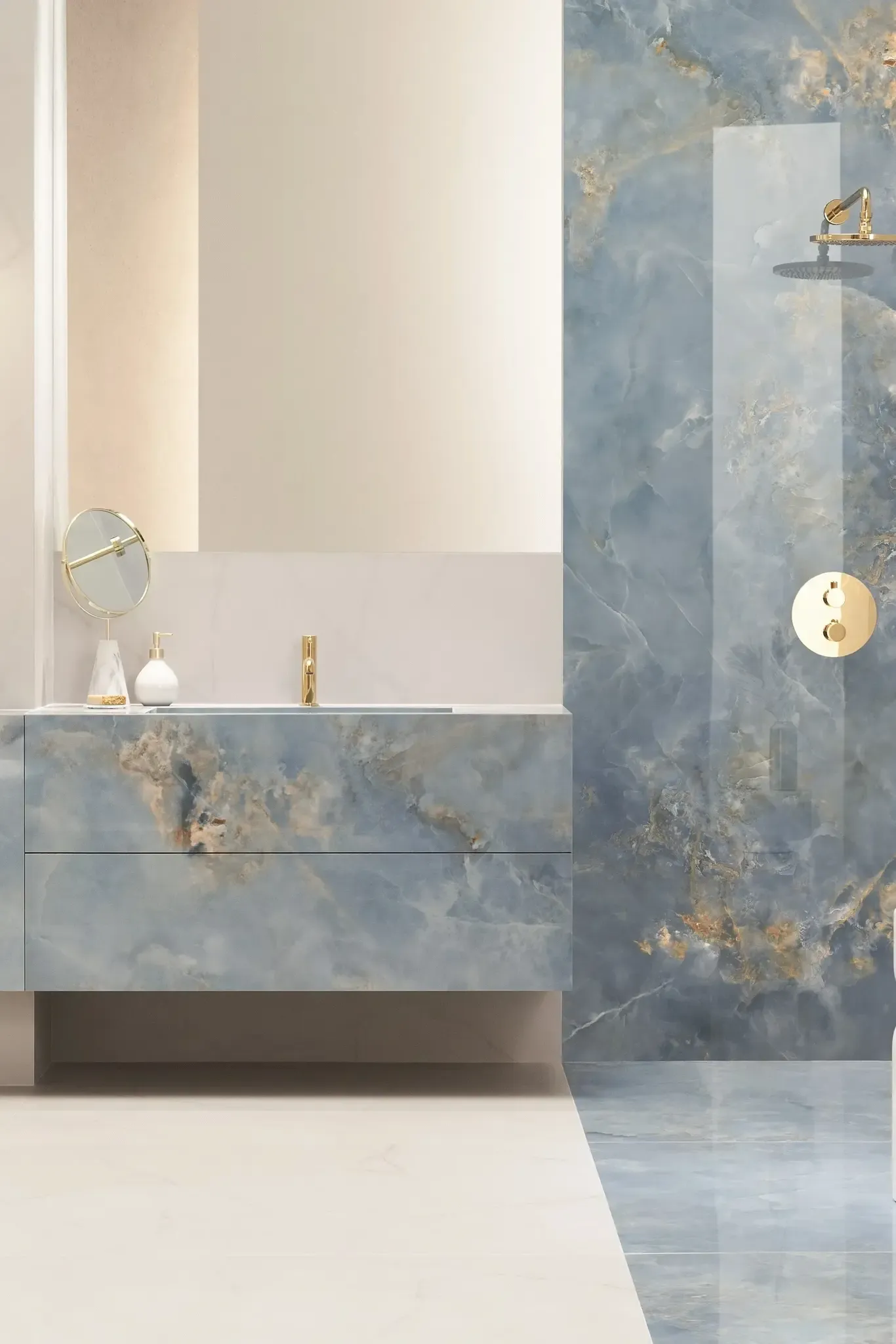 Aquamarine Blue 48x48 Polished Porcelain Tile