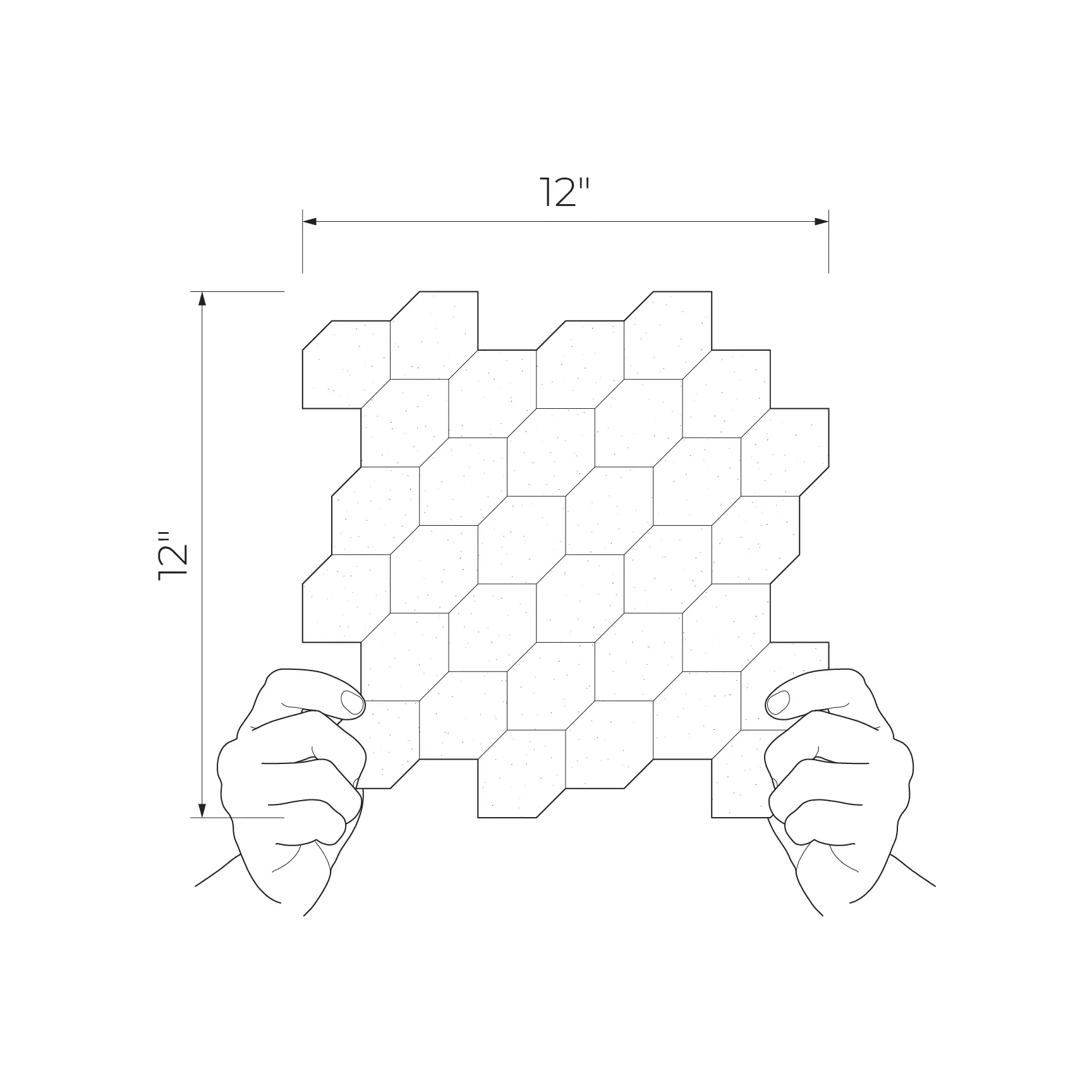 Aquamarine Gray 12x12 Matte Floor & Wall Elongated Hexagon Mosaics