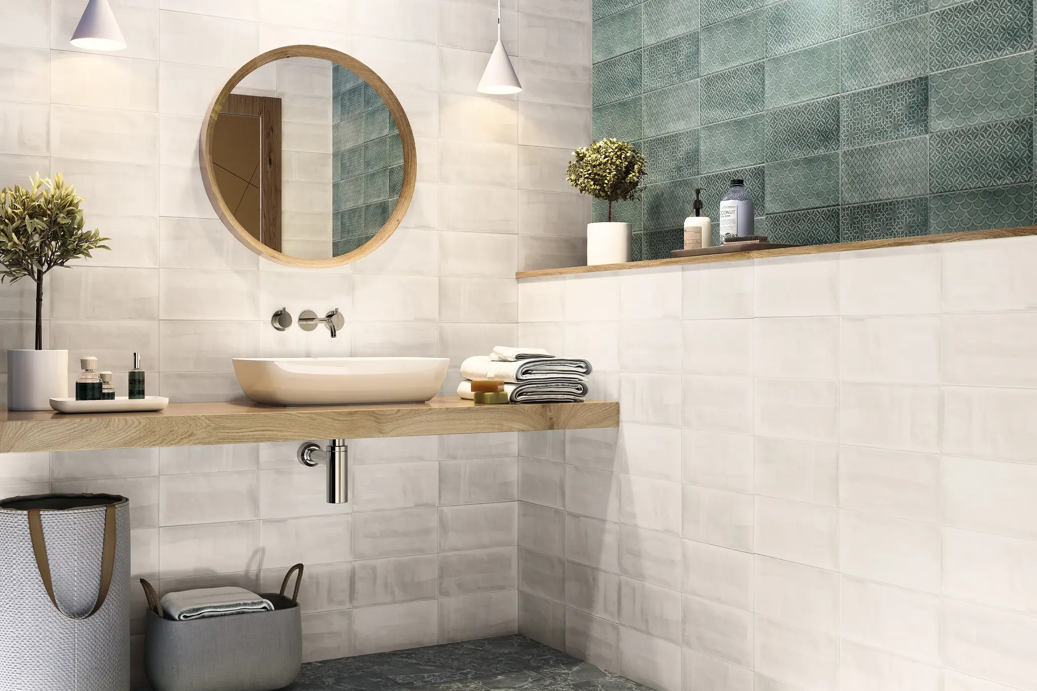 Aquarelle White 6x12 Glossy Ceramic Wall Tile 