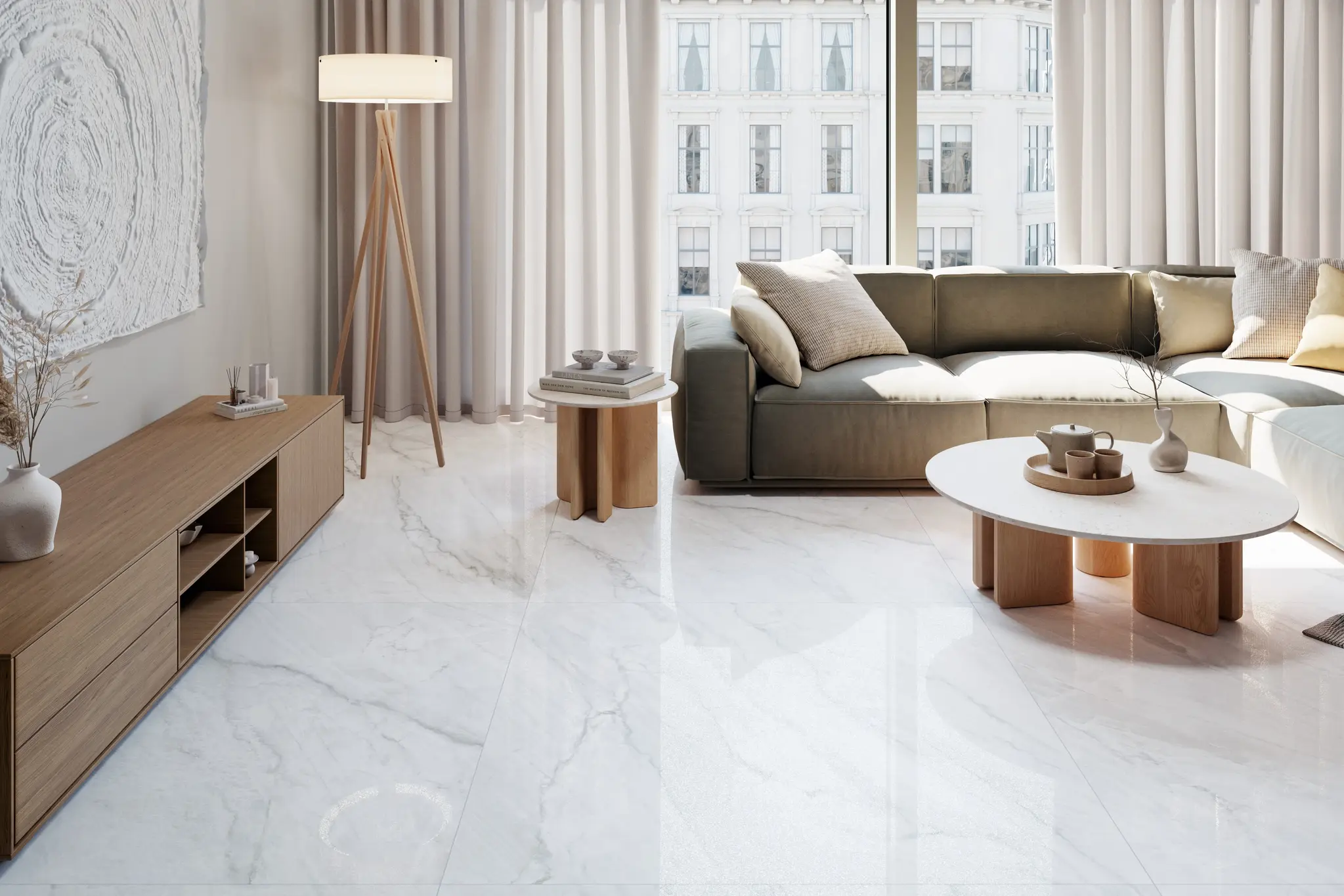 Arke White 24x24 Sugar Lappato Porcelain Tile