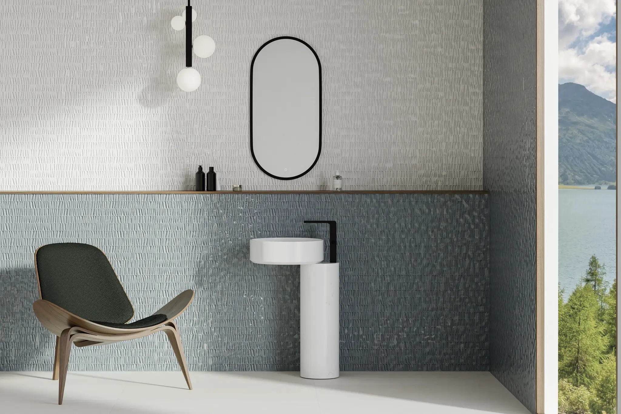 Aurora White 12x36 Glossy Ceramic Structure Wall Tile