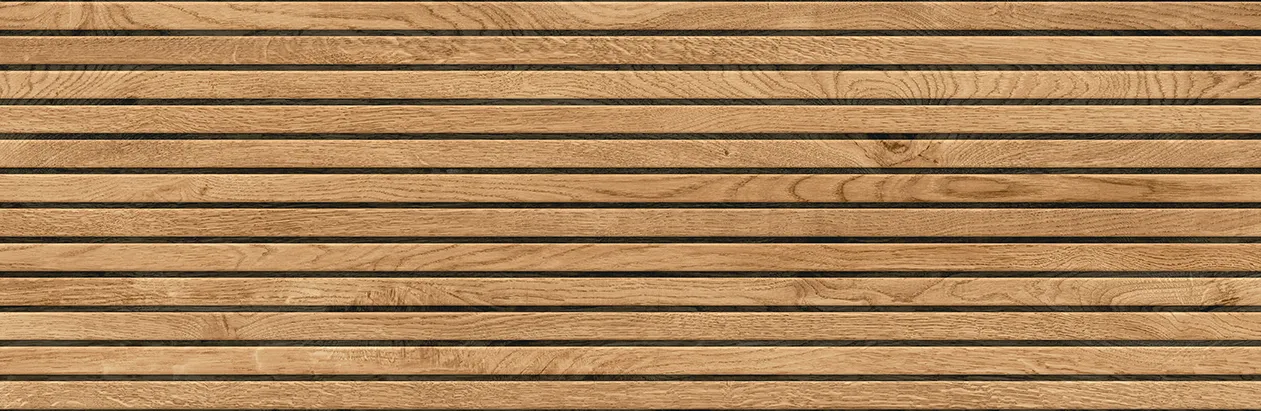 Bandwood Beige 12x35 Matte Black Grout Structure Ceramic Wall Tile