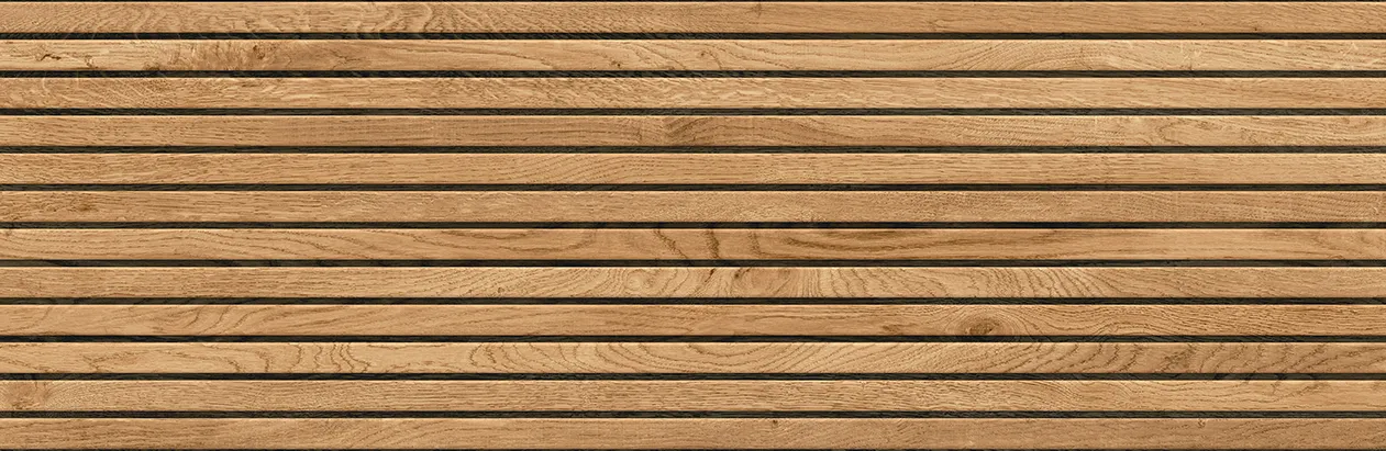 Bandwood Beige 12x35 Matte Black Grout Structure Ceramic Wall Tile