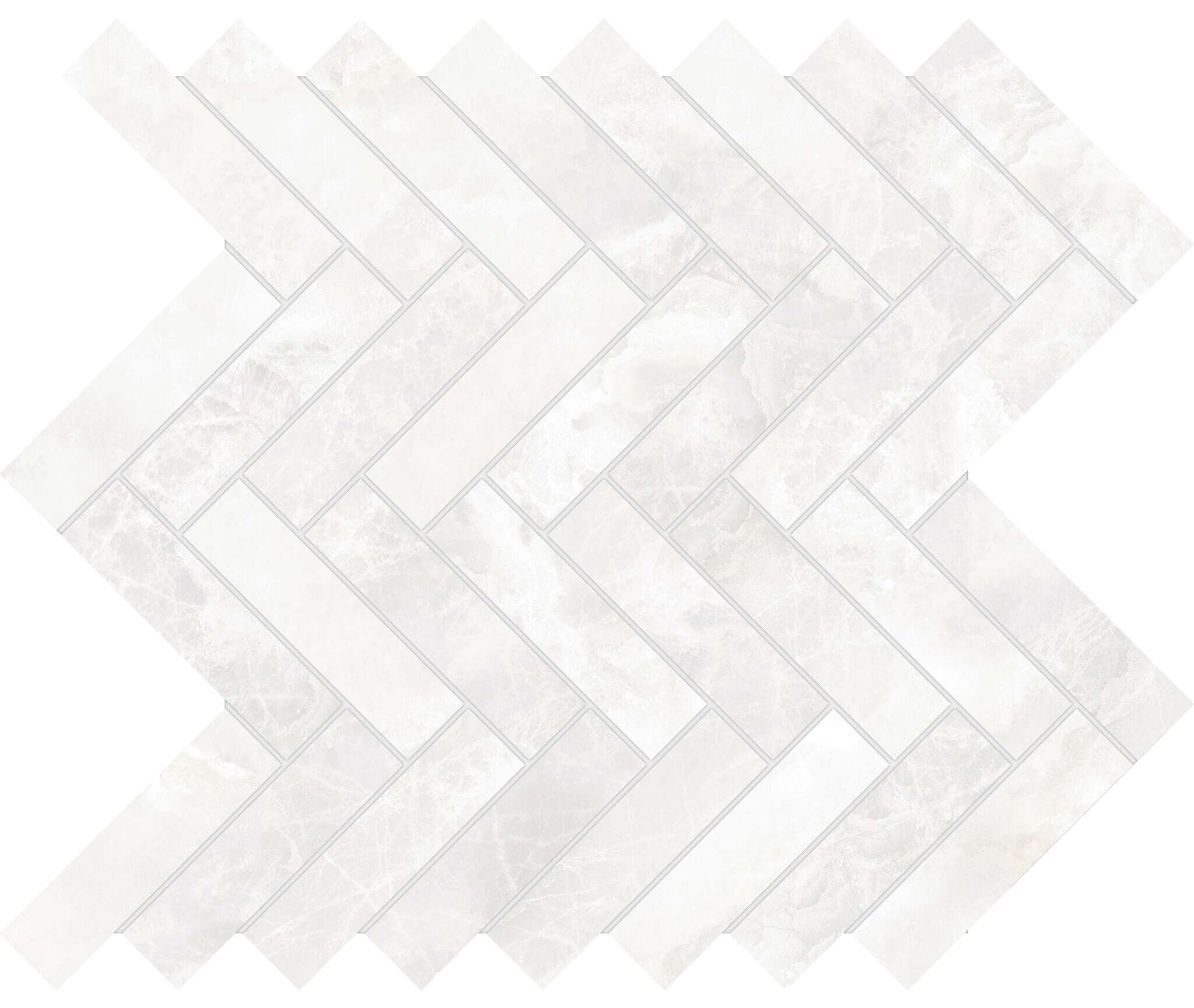 Bunkyo Ivory 12x11 Matte Floor & Wall Herringbone Mosaic