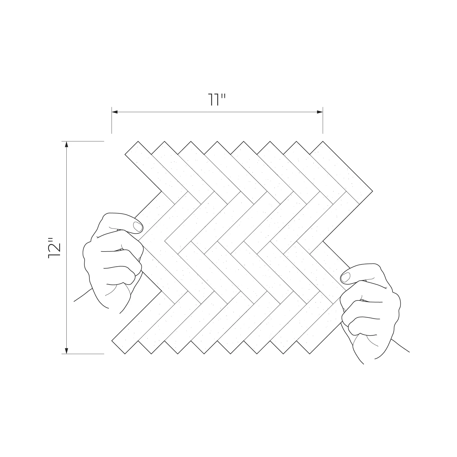 Bunkyo Ivory 12x11 Matte Floor & Wall Herringbone Mosaic
