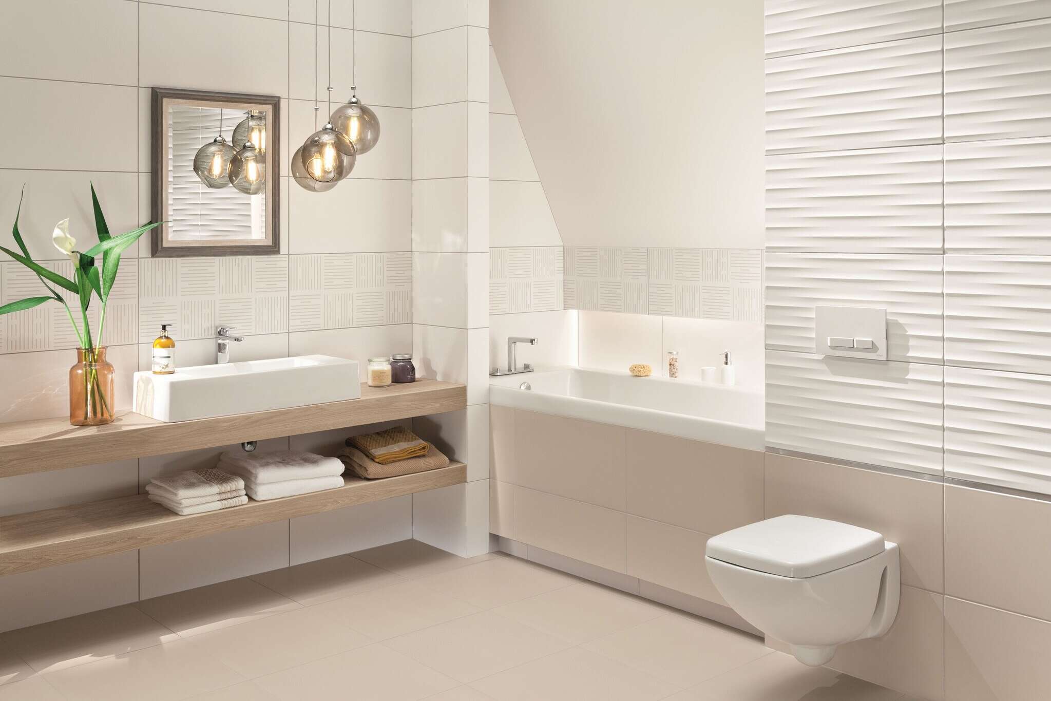 Burano White Stripes 12x24 Matte Ceramic Structure Wall Tile