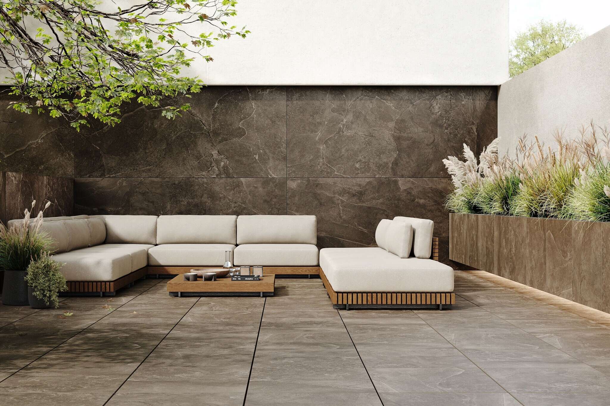 Grand Cave Brown 48x48 Matte Stone Look Structure Porcelain Tile