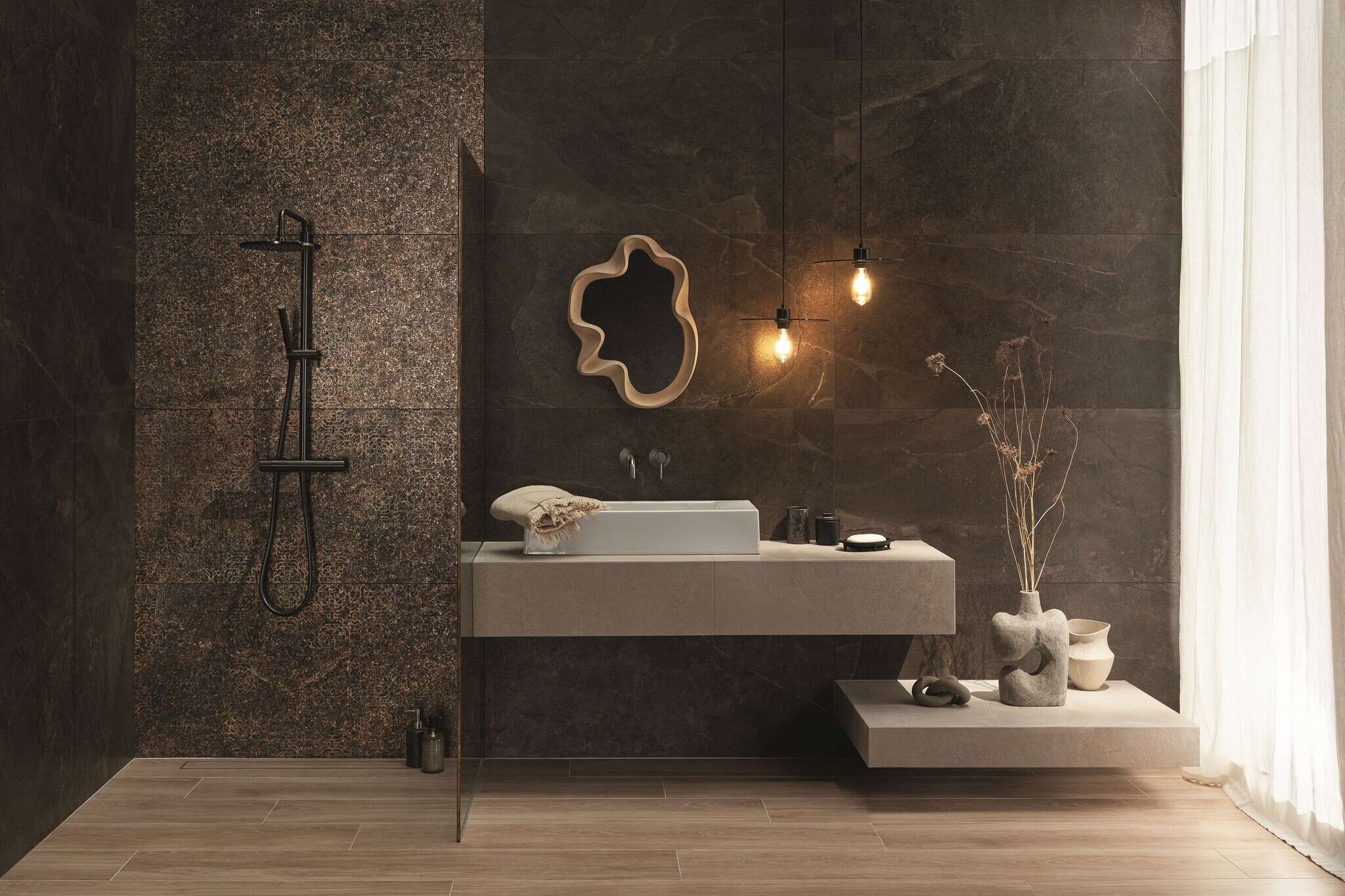 Grand Cave Brown 48x48 Matte Stone Look Structure Porcelain Tile
