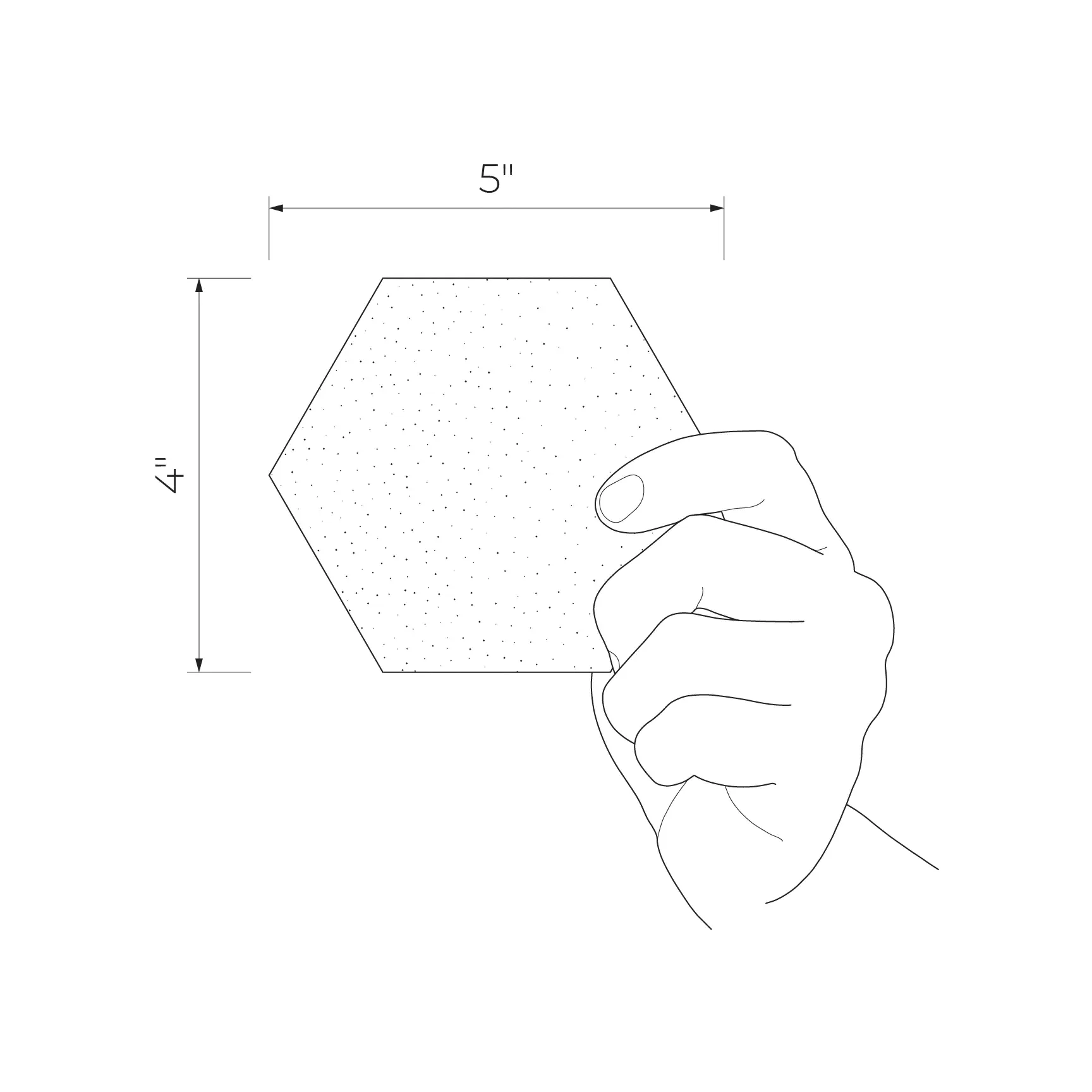 Grigia Gray 4x5 Matte Ceramic Hexagon Wall Tile