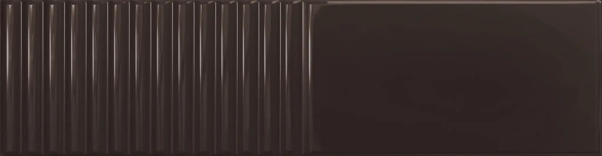 Groove Brown 3x12 Glossy Structure 2 Subway Wall Tile