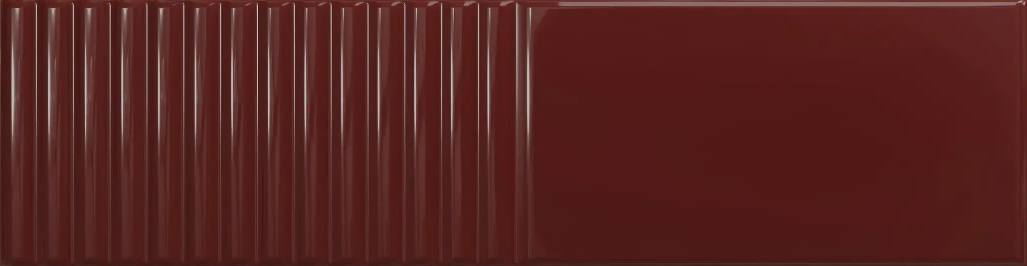 Groove Burgundy 3x12 Glossy Structure 2 Subway Wall Tile