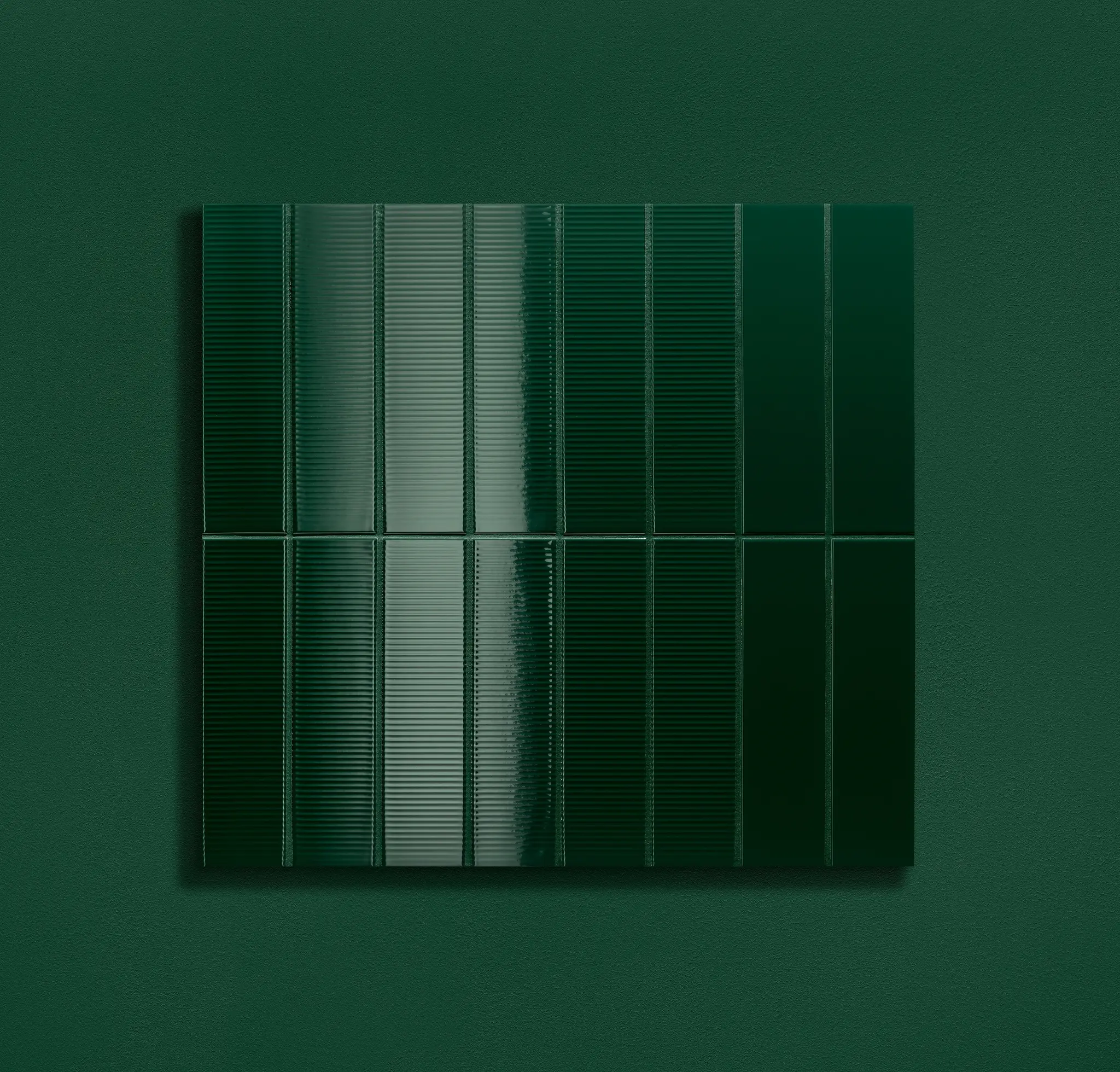 Groove Green 3x12 Glossy Structure 2 Subway Wall Tile