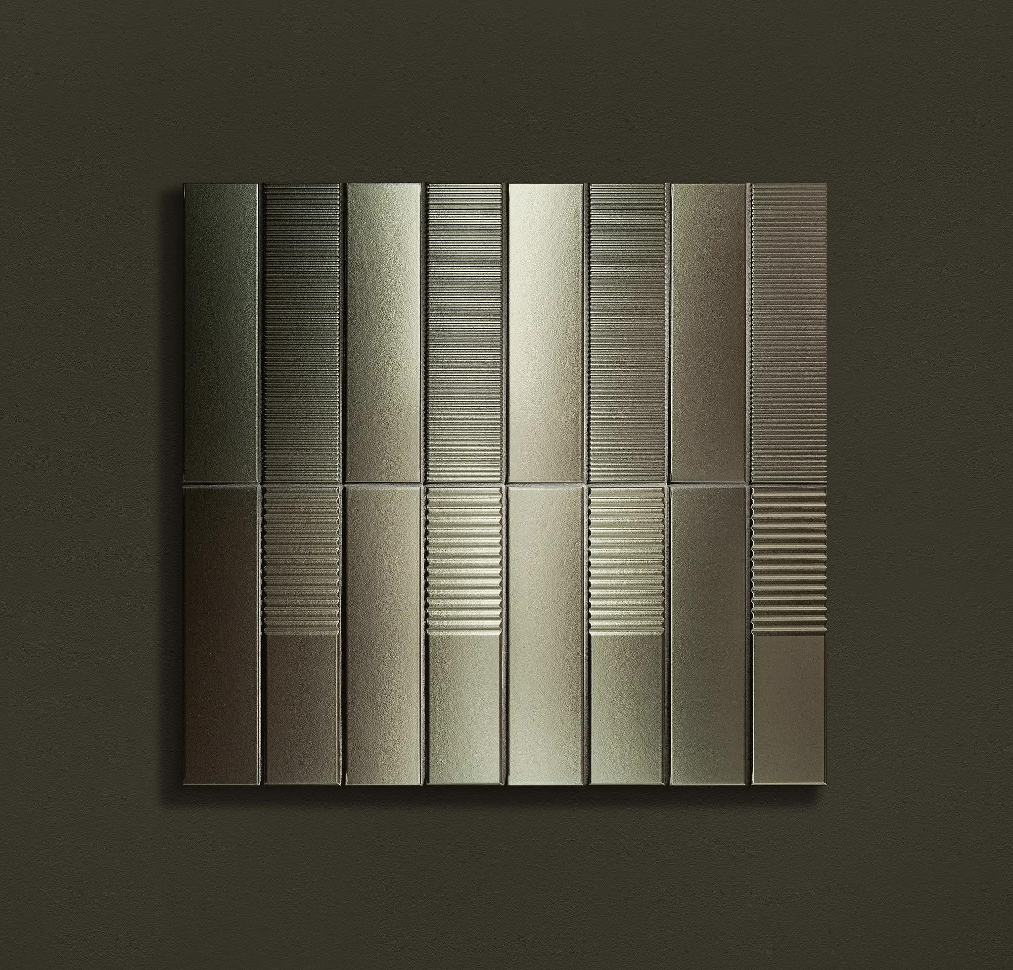 Groove Metallic 3x12 Semi - Matte Structure 1 Subway Wall Tile
