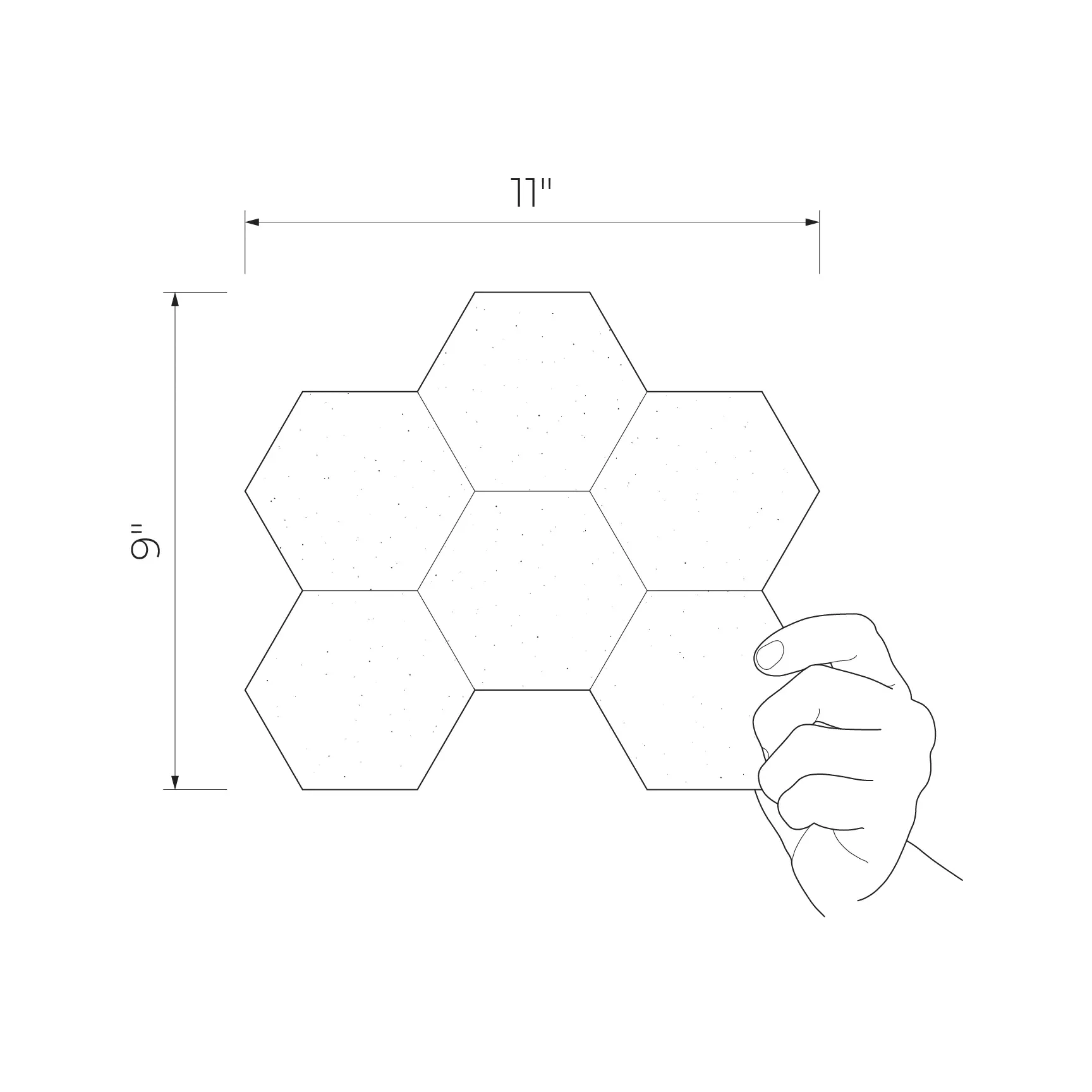 Horizon Ivory 9 x11 Satin Hexagon Ceramic Wall Mosaics