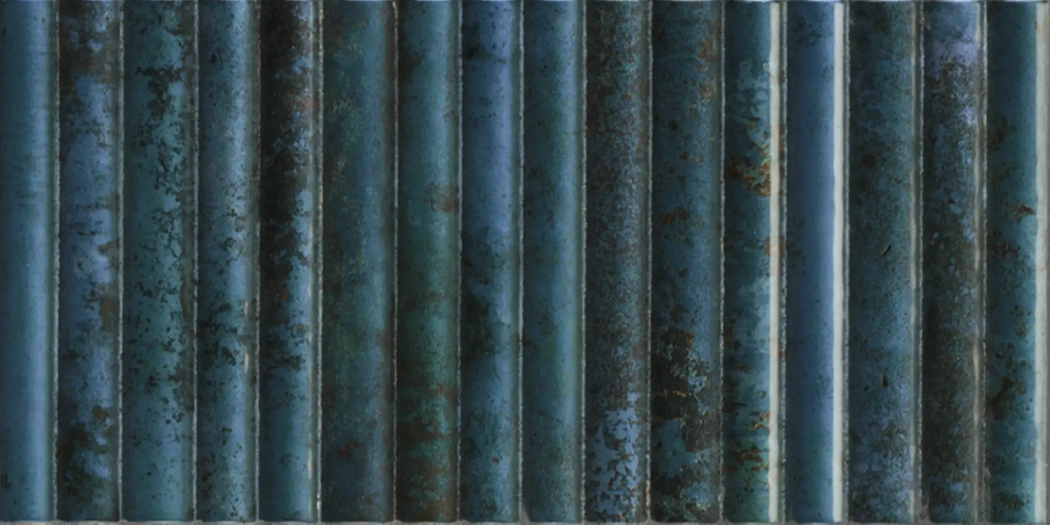 Incurve Bis Incurve Fluted Dark Blue 6x12 Glossy Ceramic Wall Structure Tile