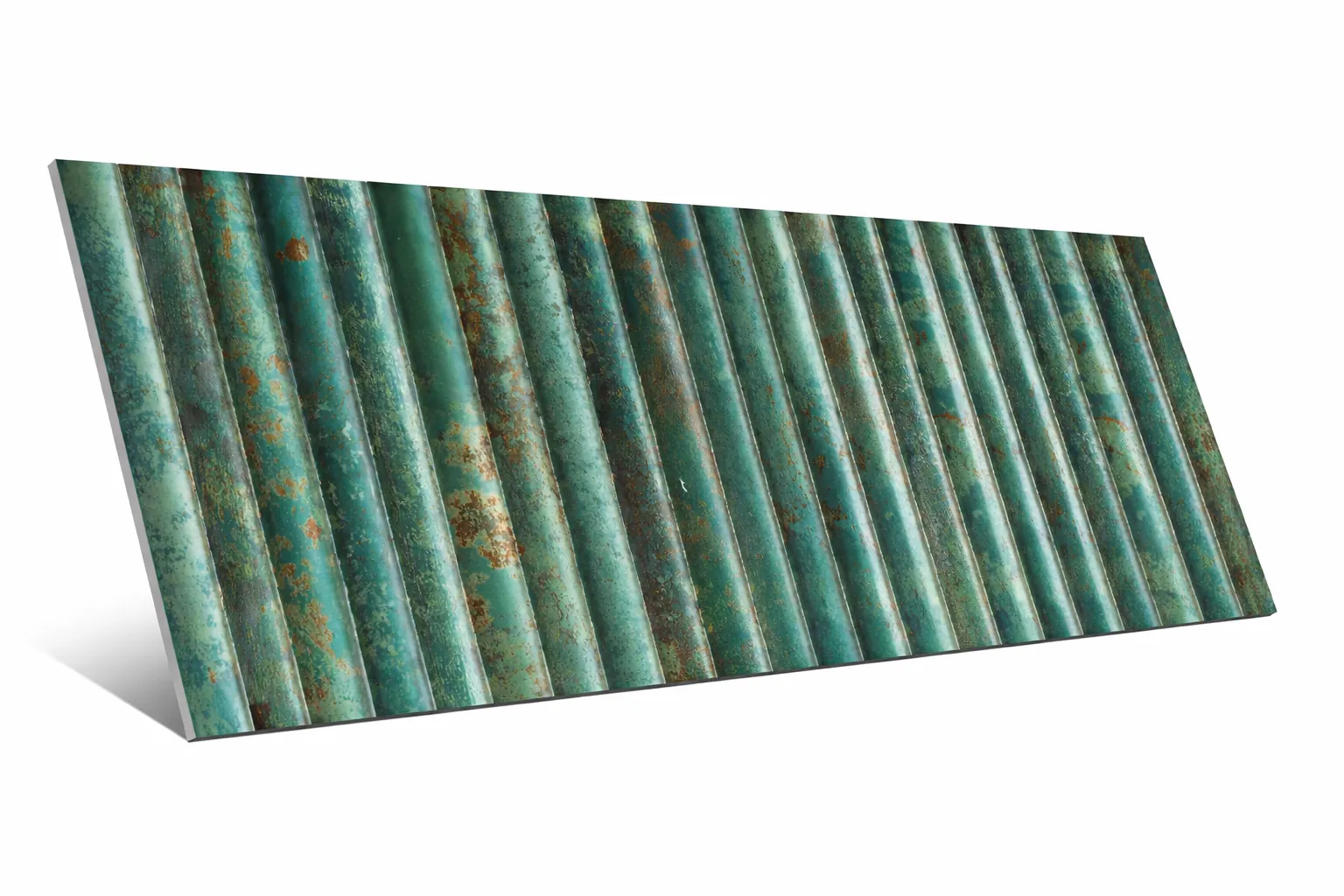 Incurve Bis Incurve Fluted Sage 6x12 Glossy Ceramic Wall Structure Tile