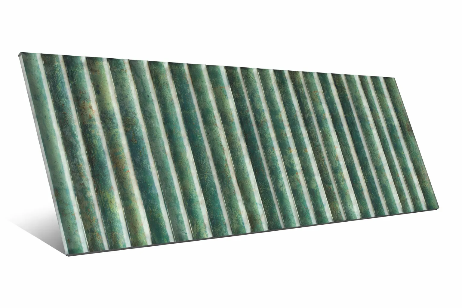 Incurve Bis Incurve Fluted Sage 6x12 Glossy Ceramic Wall Structure Tile