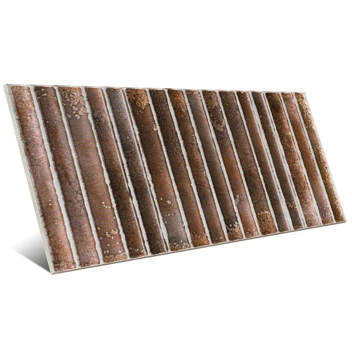 Incurve Fluted Brown 6x12 Glossy Ceramic Wall Structure Tile