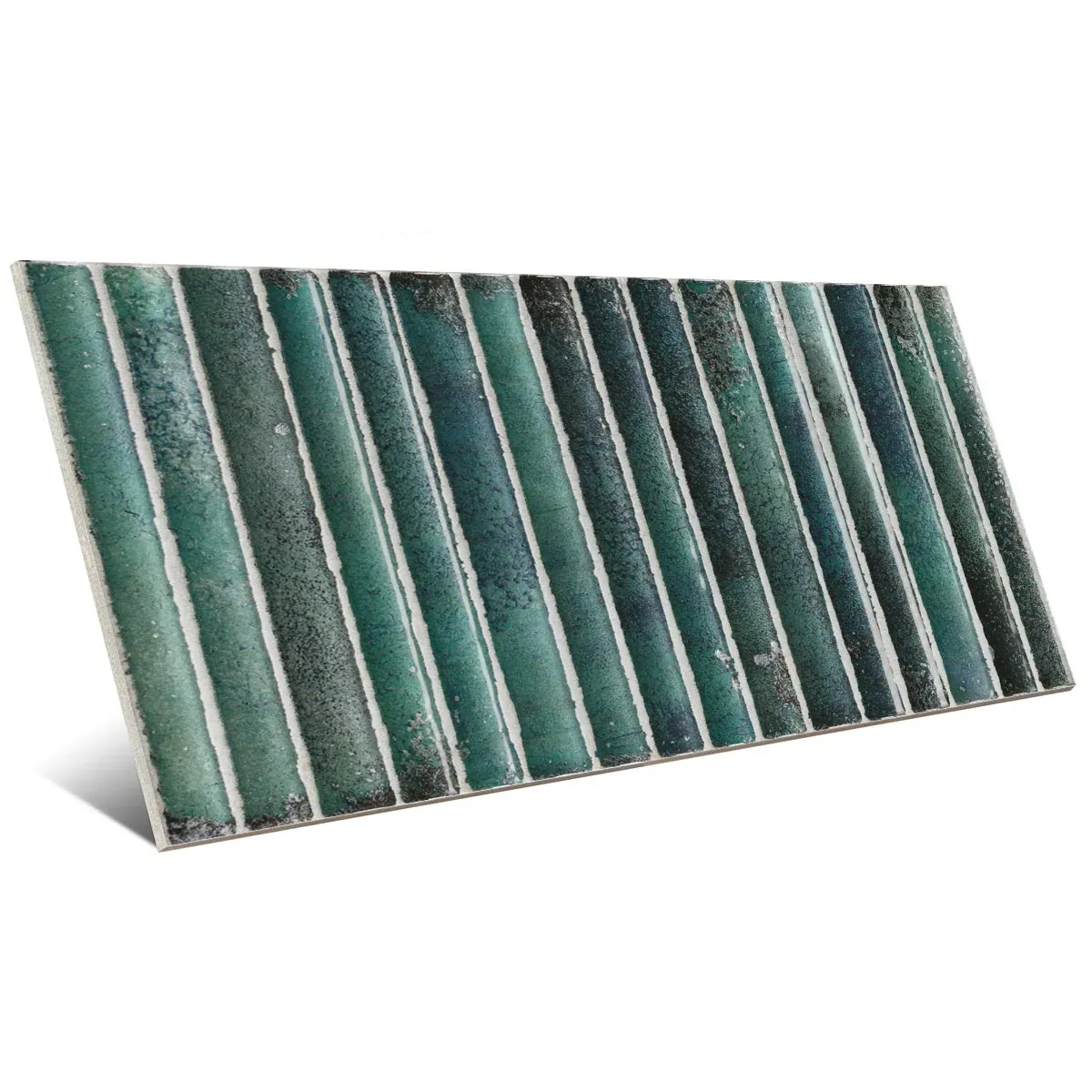 Incurve Fluted Green 6x12 Glossy Ceramic Wall Structure Tile