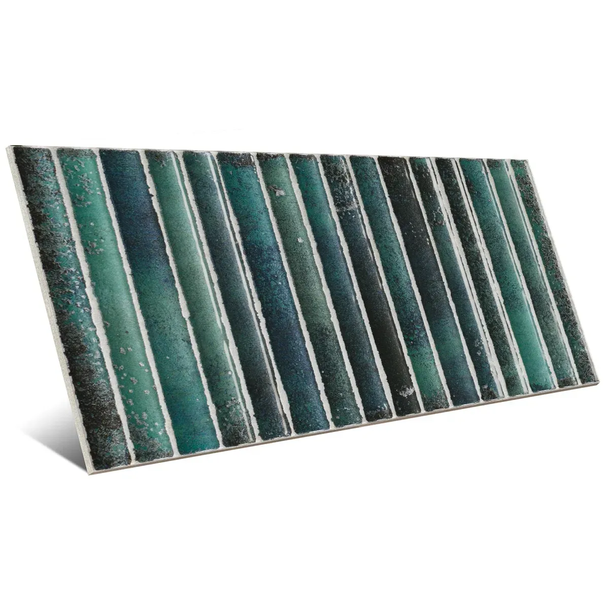 Incurve Fluted Green 6x12 Glossy Ceramic Wall Structure Tile