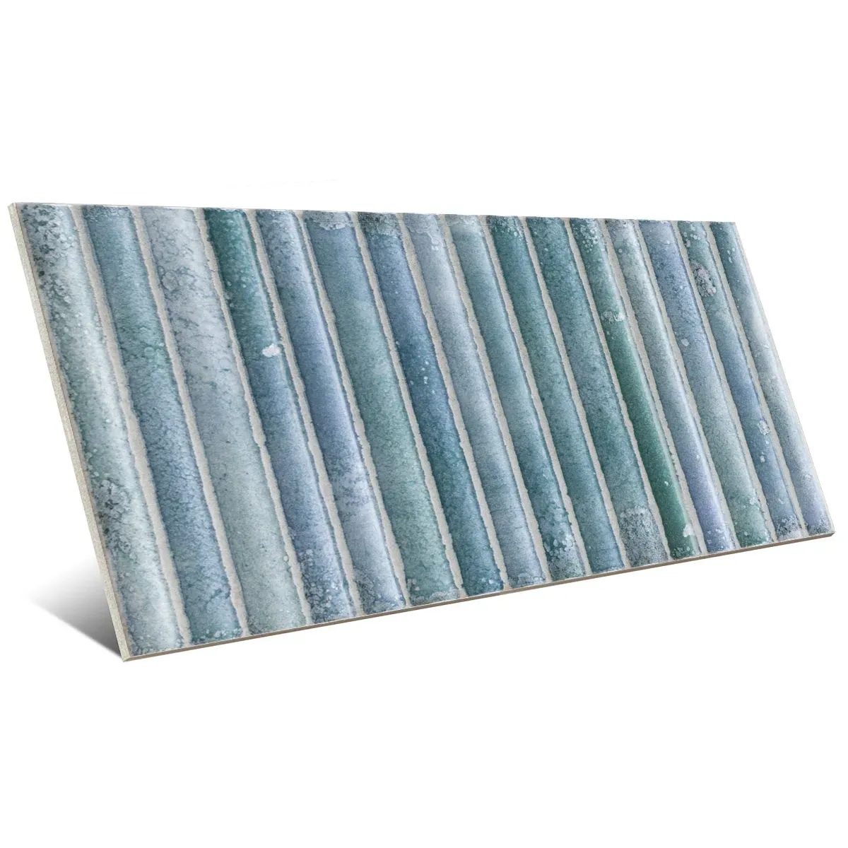 Incurve Fluted Light Blue 6x12 Glossy Ceramic Wall Structure Tile