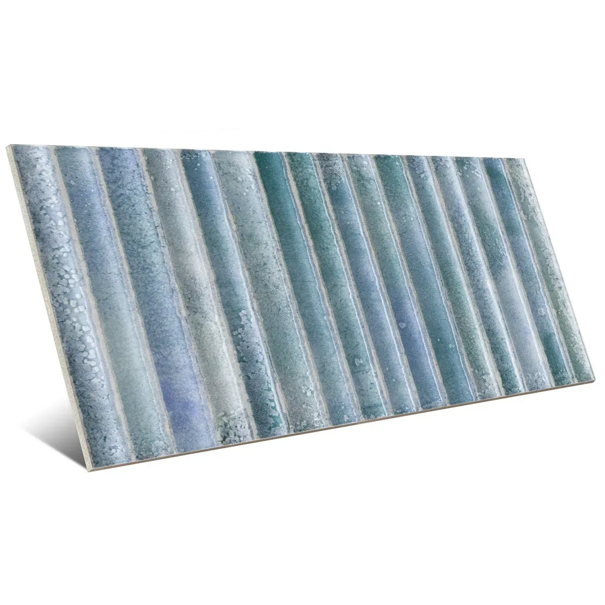 Incurve Fluted Light Blue 6x12 Glossy Ceramic Wall Structure Tile