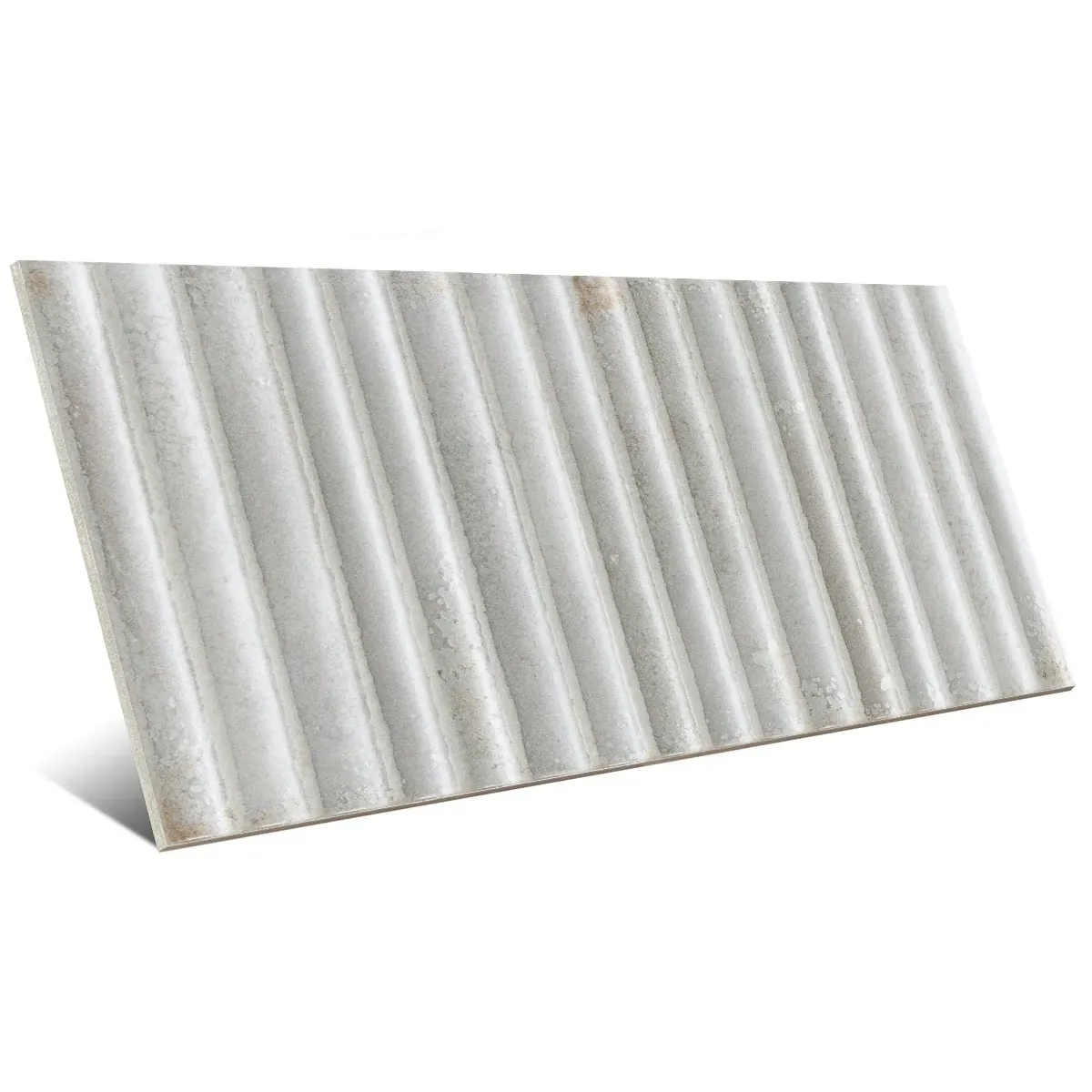 Incurve Fluted Mist White 6x12 Glossy Ceramic Wall Structure Tile