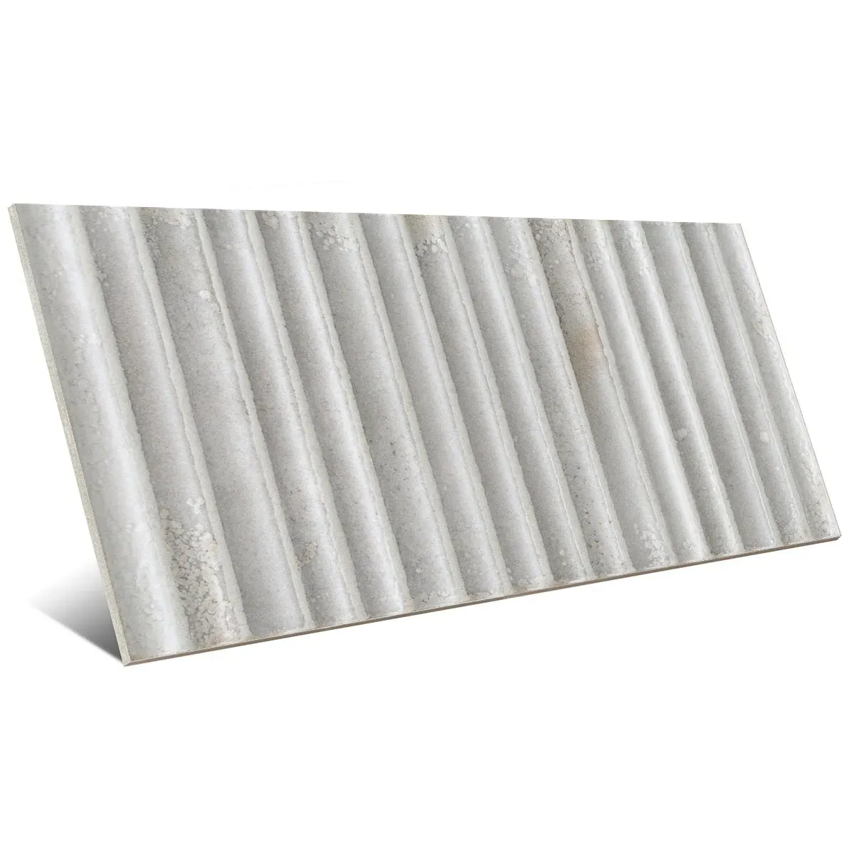 Incurve Fluted Mist White 6x12 Glossy Ceramic Wall Structure Tile