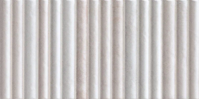 Incurve Bis Incurve Fluted Linen White 6x12 Glossy Ceramic Wall Structure Tile