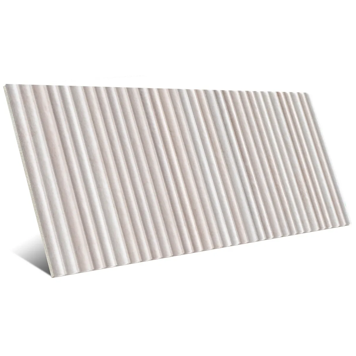 Incurve Bis Incurve Fluted Linen White 6x12 Glossy Ceramic Wall Structure Tile