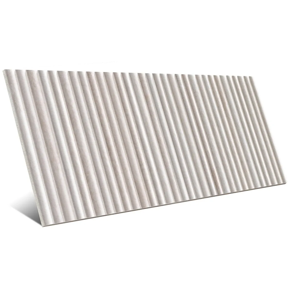 Incurve Bis Incurve Fluted Linen White 6x12 Glossy Ceramic Wall Structure Tile
