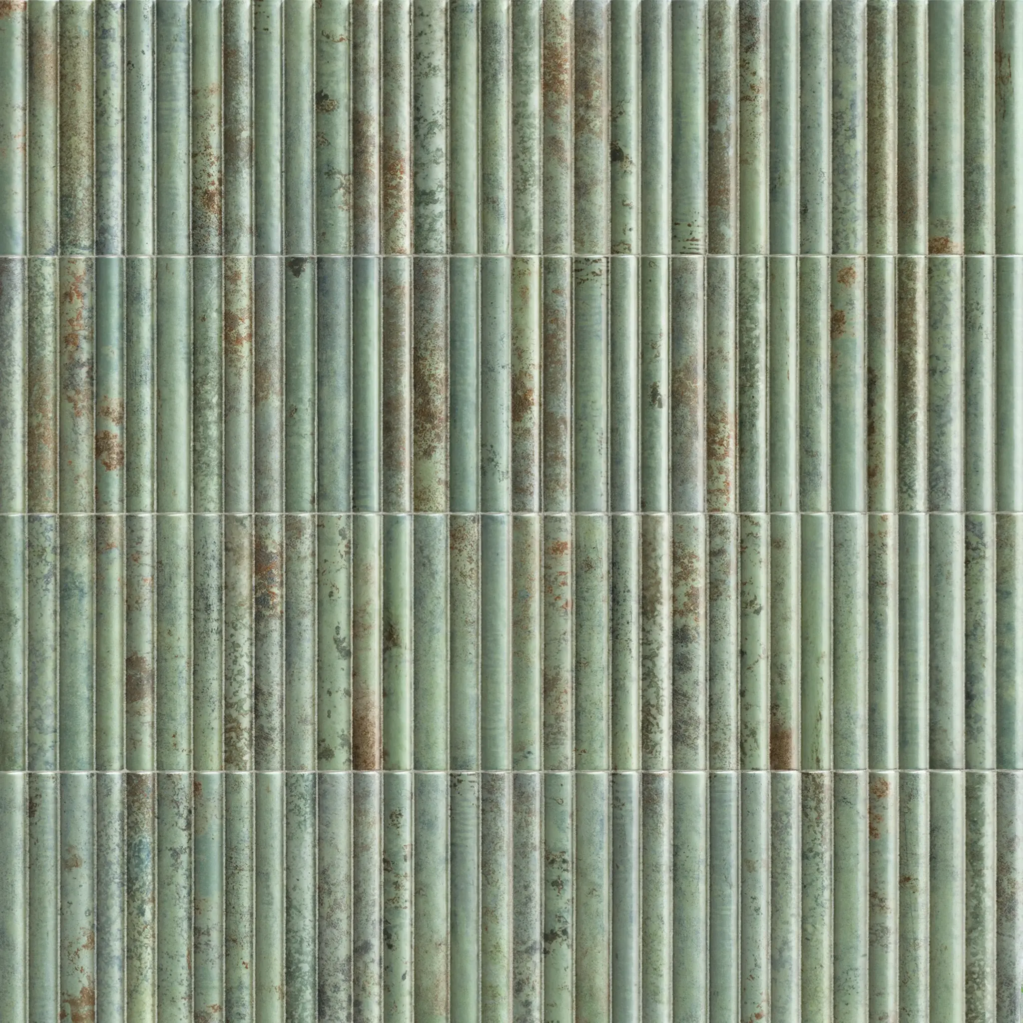 Incurve Bis Incurve Fluted Teal 6x12 Glossy Ceramic Wall Structure Tile