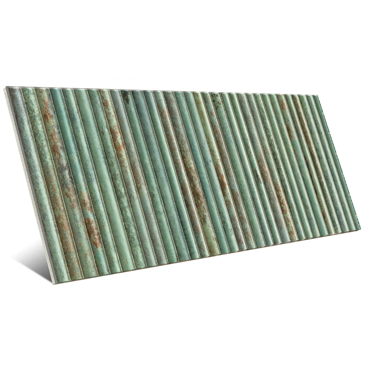 Incurve Bis Incurve Fluted Teal 6x12 Glossy Ceramic Wall Structure Tile
