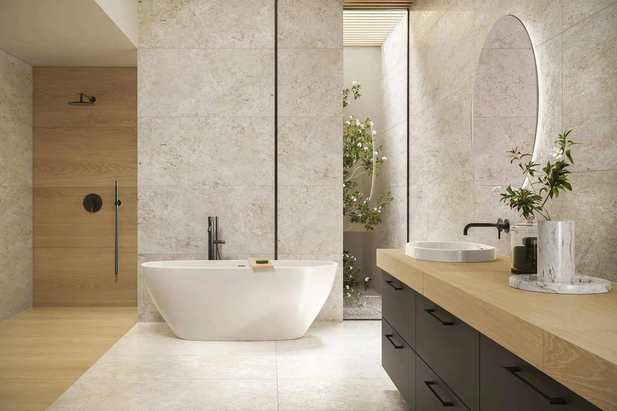 Luno Beige 24x48 Matte Structure Porcelain Tile