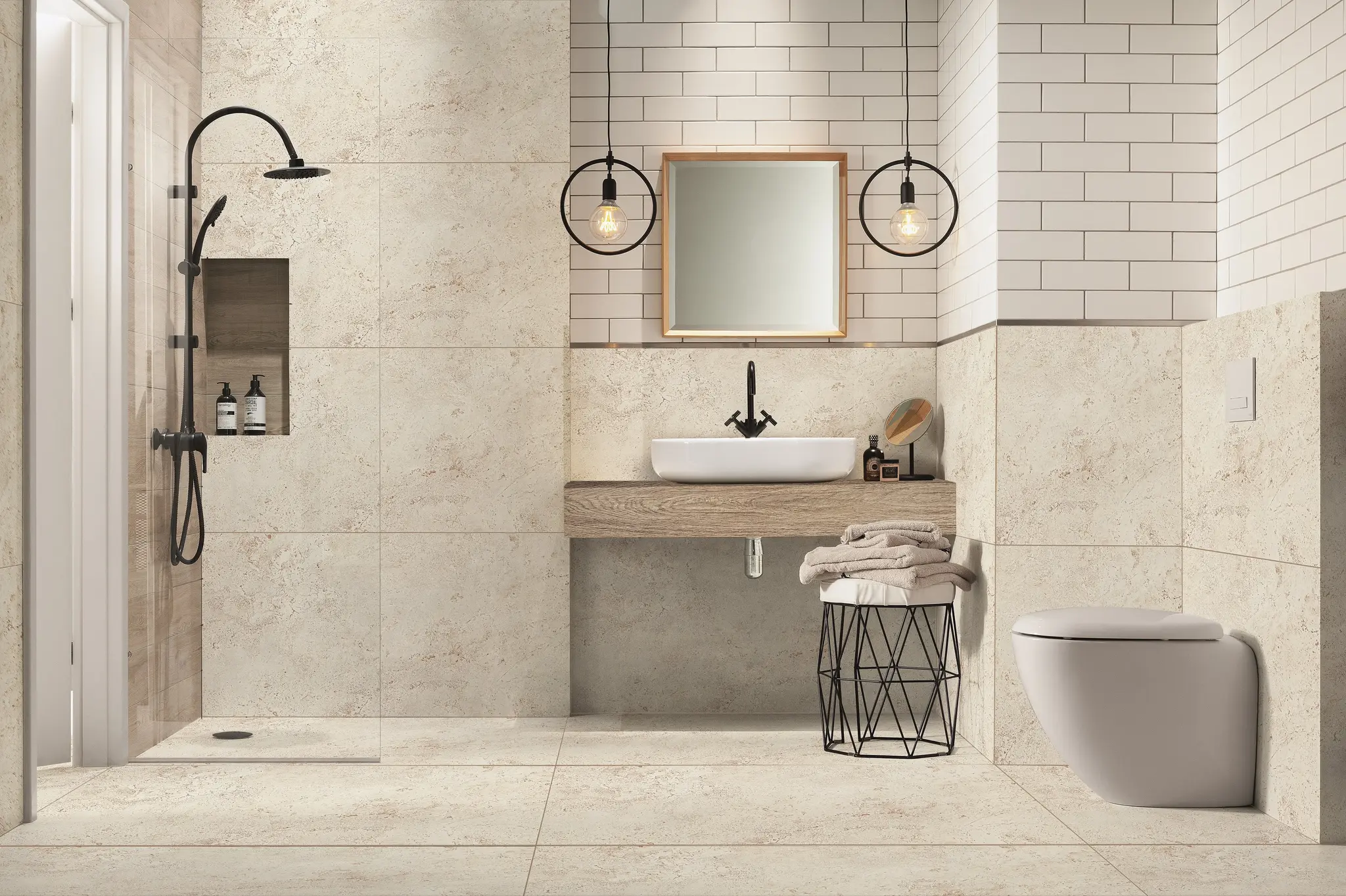 Luno Beige 24x48 Matte Structure Porcelain Tile