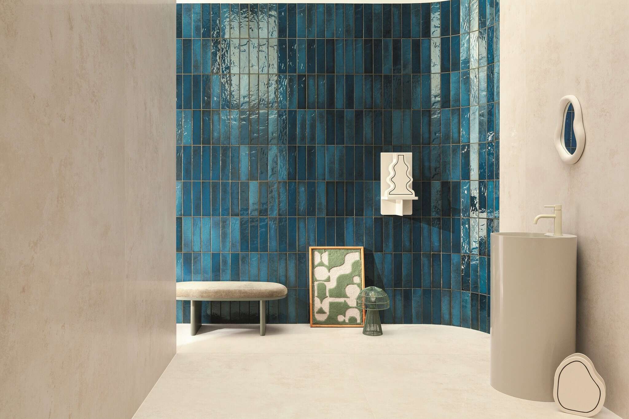 Masovia Turchese "B" 3x12 Glossy Ceramic Structure Subway Wall Tile