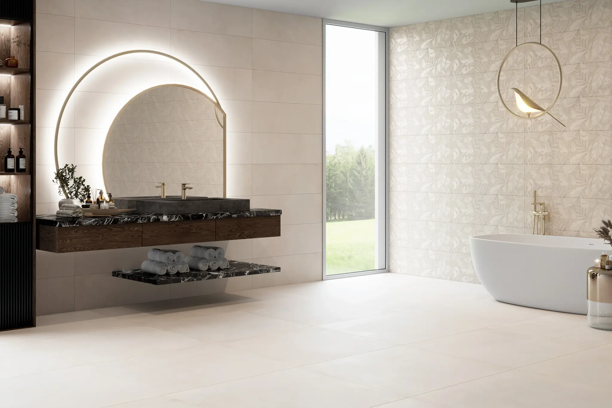 Metallic Beige 12x36 Matte Ceramic Wall Tile