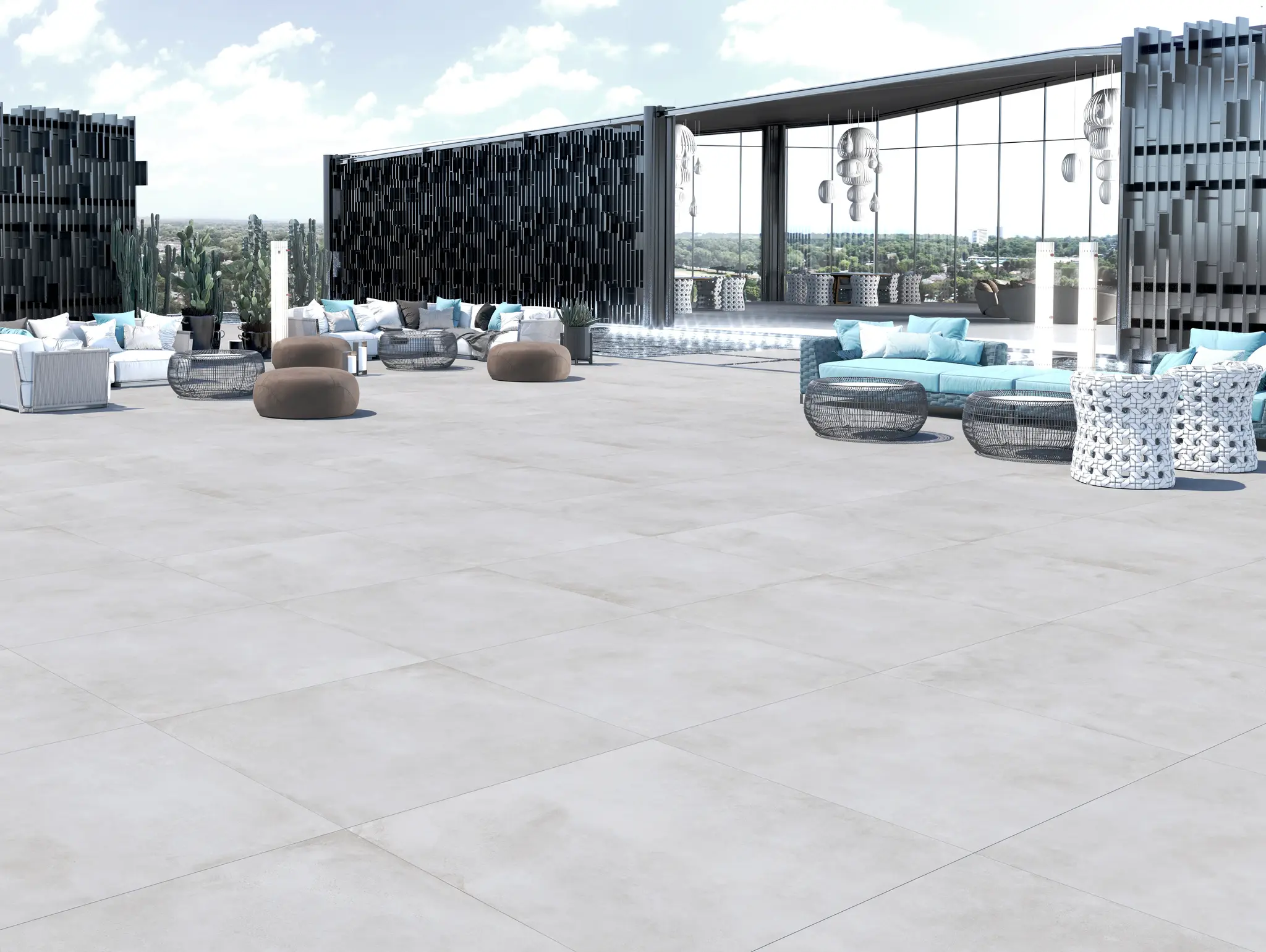 Metallic White 36x36 Matte Porcelain Tile