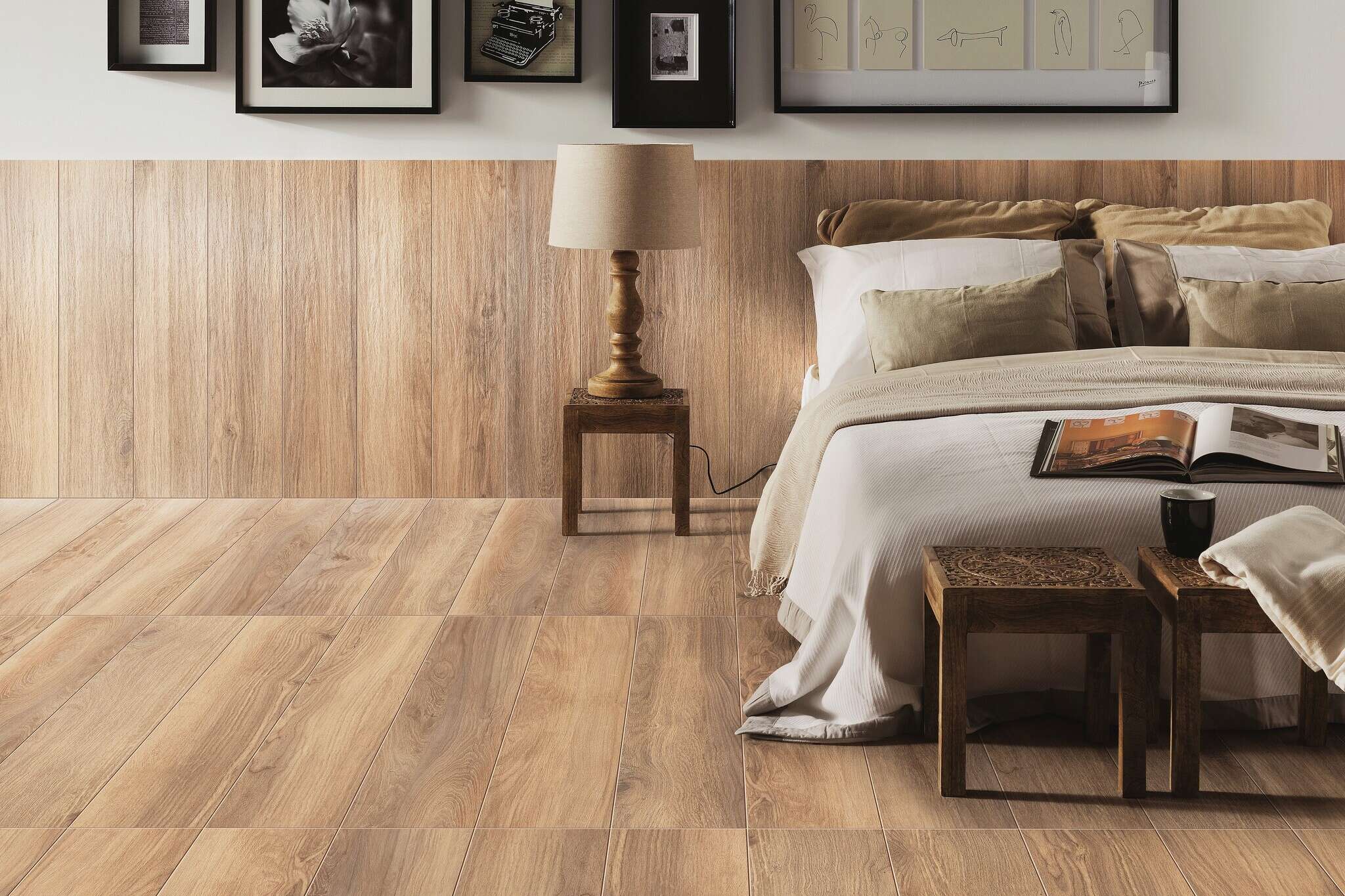 Mountain Ash Almond 8x48 Matte Wood Look Structure Porcelain Tile