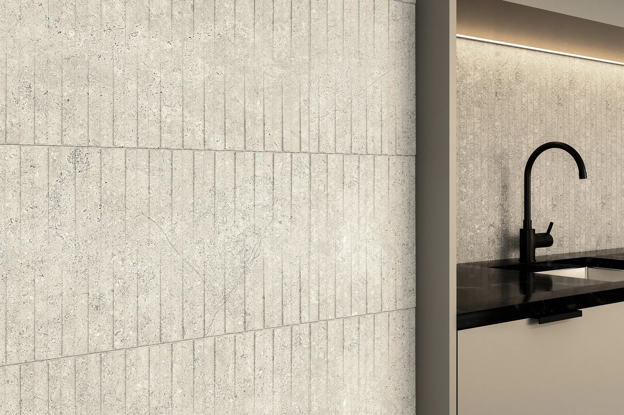 Nark Beige 12x36 Matte Ceramic Structure 2 Wall Tile