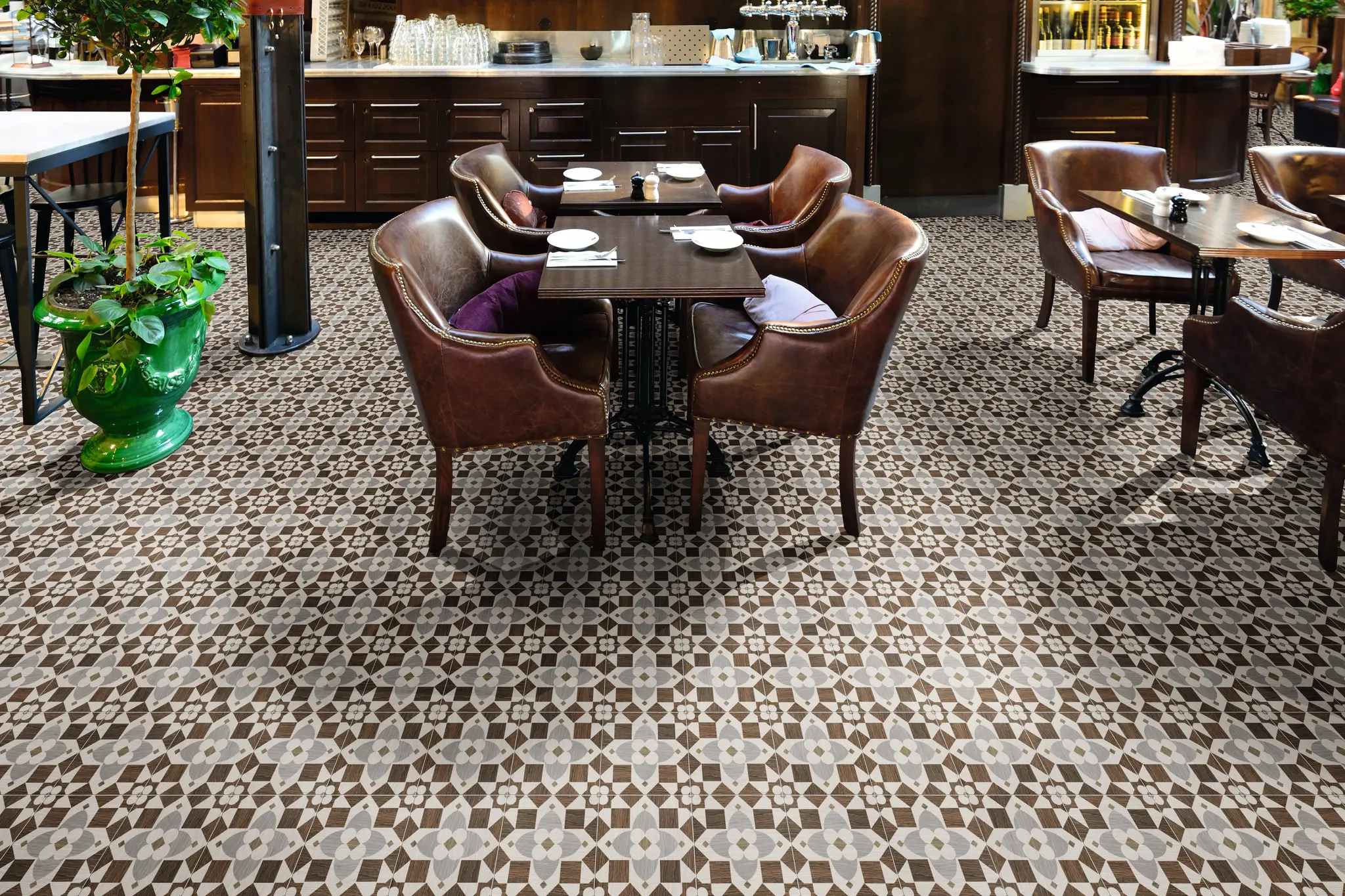 Patch Brown 8x8 Matte Porcelain Décor Tile "1"