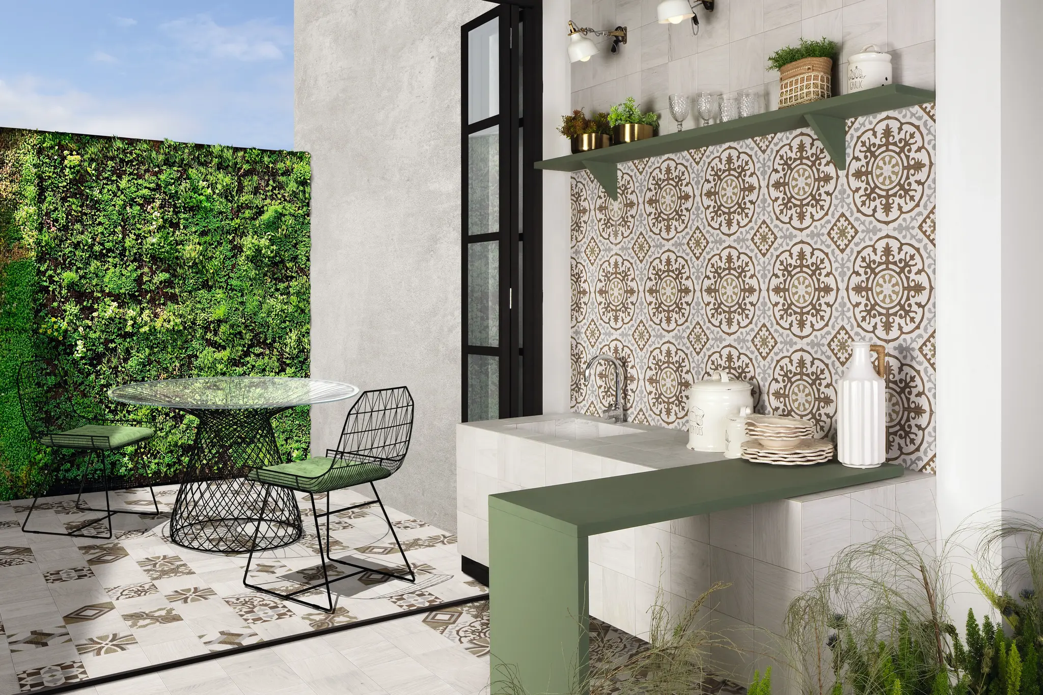 Patch Mix 8x8 Matte Porcelain Décor Tile "2"