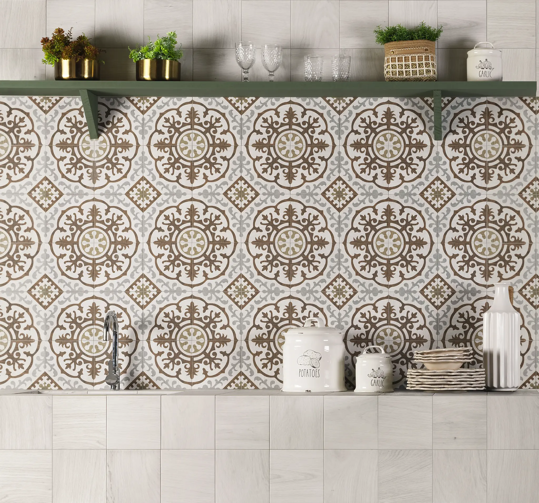 Patch Mix 8x8 Matte Porcelain Décor Tile "2"